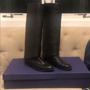 Stuart Weitzman Pantalon Black Leather Boots